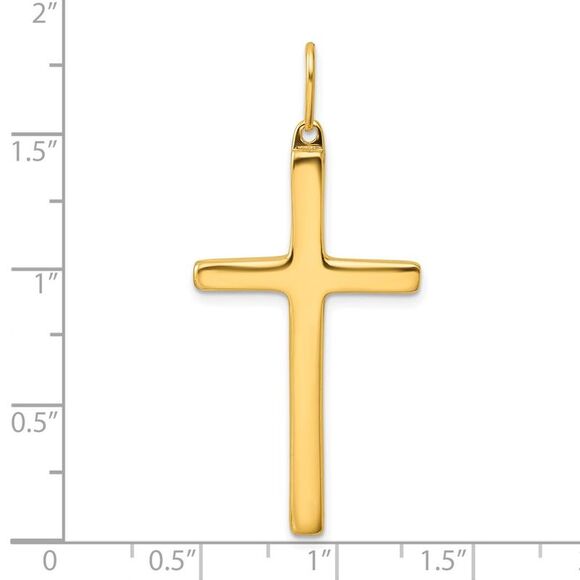 Kazi Luxury Sterling Silver Gold-tone Polished Cross Pendant - Picture 4 of 4